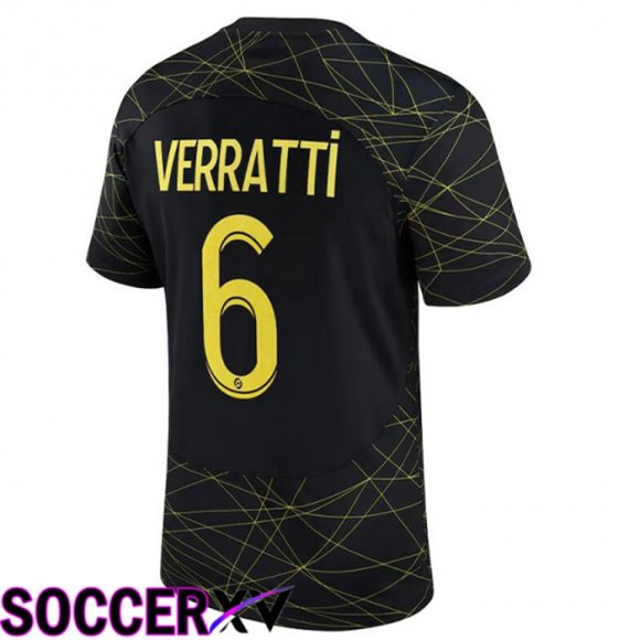 Paris Saint Germain (VERRATTI 6) Soccer Jersey Fourth Black 2022/2023