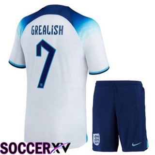 England (GREALISH 7) Kids Home Jersey White 2023/2023