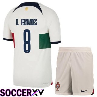 Portugal (J. MOUTINHO 8) Kids Away Jersey White Red 2023/2023