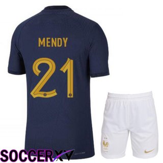 France (MENDY 21) Kids Home Jersey Royal Blue 2023/2023