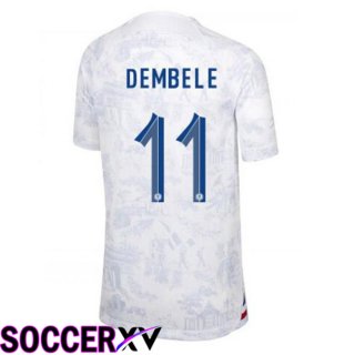 France (DEMBELE 11) Away Jersey White 2023/2023