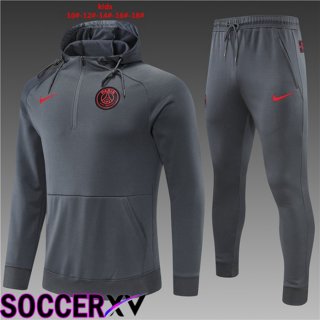 Paris Saint Germain kids Training Tracksuit Hoodie Grey 2022/2023