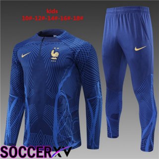 France Kids Training Tracksuit Royal Blue 2022/2023