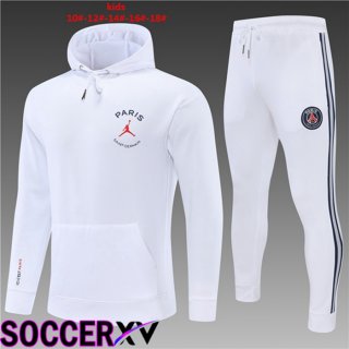 JORDAN Paris Saint Germain kids Training Tracksuit Hoodie White 2022/2023