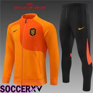 Netherlands Kids Training Jacket Suit Orange 2022/2023