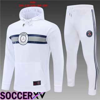 JORDAN Paris Saint Germain kids Training Tracksuit Hoodie White 2022/2023