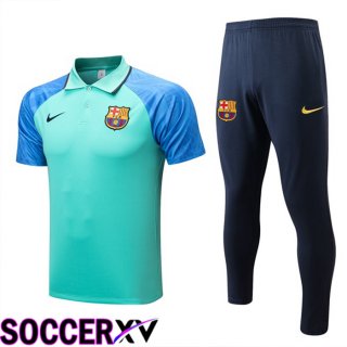 FC Barcelona Polo Jersey + Pants Green Blue 2022/2023