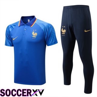 France Polo Jersey + Pants Blue 2022/2023