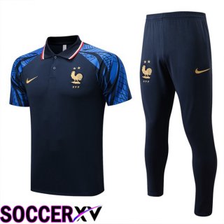 France Polo Jersey + Pants Royal Blue 2022/2023