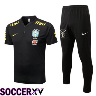 Brazil Polo Jersey + Pants Black 2022/2023