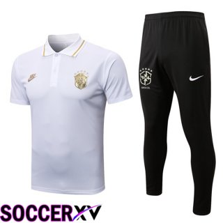 Brazil Polo Jersey + Pants White 2022/2023