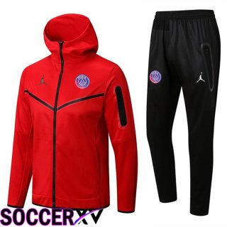 JORDAN Paris Saint Germain Training Tracksuit Hoodie Red 2022/2023