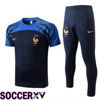 France Training T Jersey + Pants Royal Blue 2022/2023