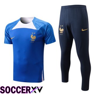 France Training T Jersey + Pants Blue 2022/2023