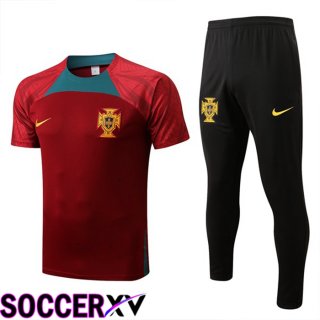 Portugal Training T Jersey + Pants Red 2022/2023