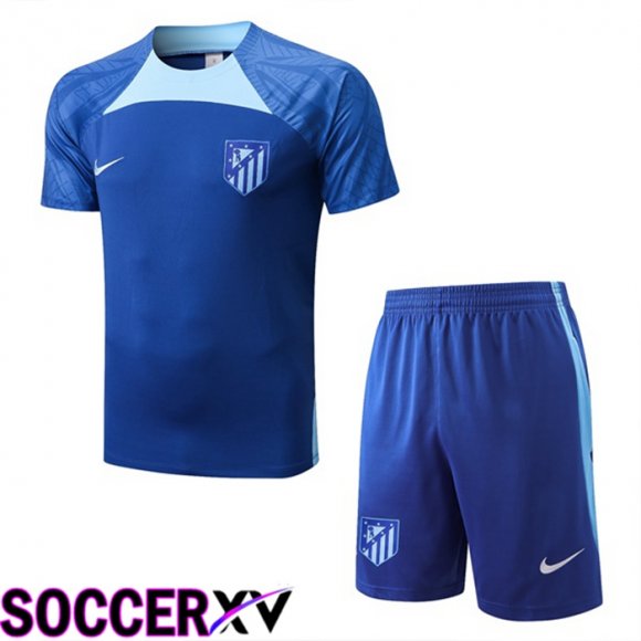 Atletico Madrid Training T Jersey + Shorts Blue 2022/2023