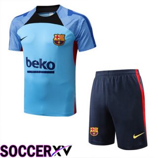 FC Barcelona Training T Jersey + Shorts Blue 2022/2023