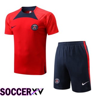 Paris Saint Germain Training T Jersey + Shorts Red 2022/2023