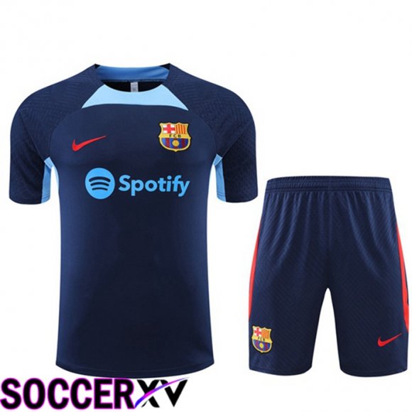 FC Barcelona Training T Jersey + Shorts Blue 2022/2023