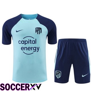 Atletico Madrid Training T Jersey + Shorts Blue 2022/2023