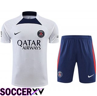 Paris Saint Germain Training T Jersey + Shorts White 2022/2023