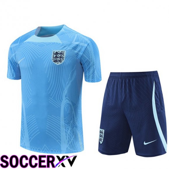 England Training T Jersey + Shorts Blue 2022/2023