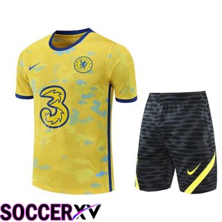 FC Chelsea Training T Jersey + Shorts Yellow 2022/2023