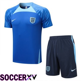 England Training T Jersey + Shorts Blue 2022/2023