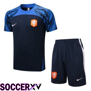 Netherlands Training T Jersey + Shorts Royal Blue 2022/2023