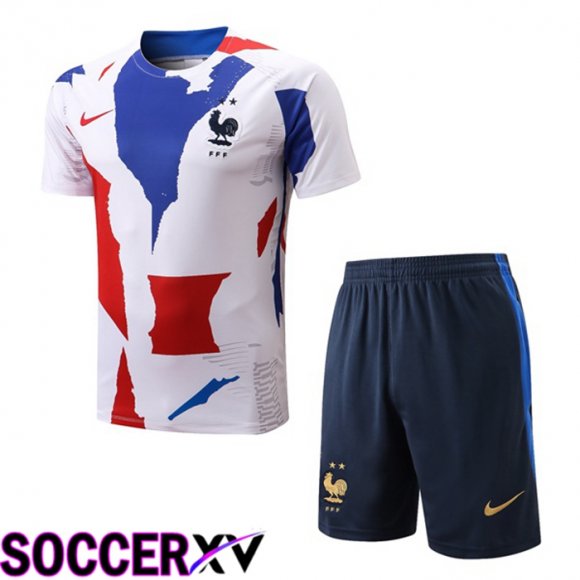 France Training T Jersey + Shorts White 2022/2023