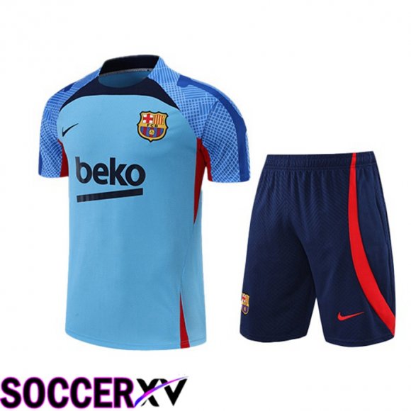 FC Barcelona Training T Jersey + Shorts Blue 2022/2023