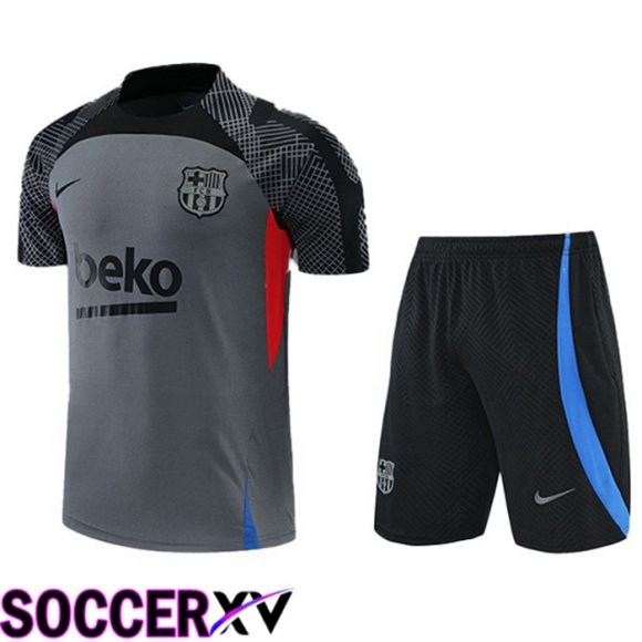 FC Barcelona Training T Jersey + Shorts Grey 2022/2023