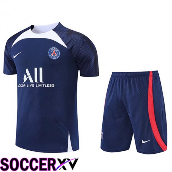 Paris Saint Germain Training T Jersey + Shorts Royal Blue 2022/2023