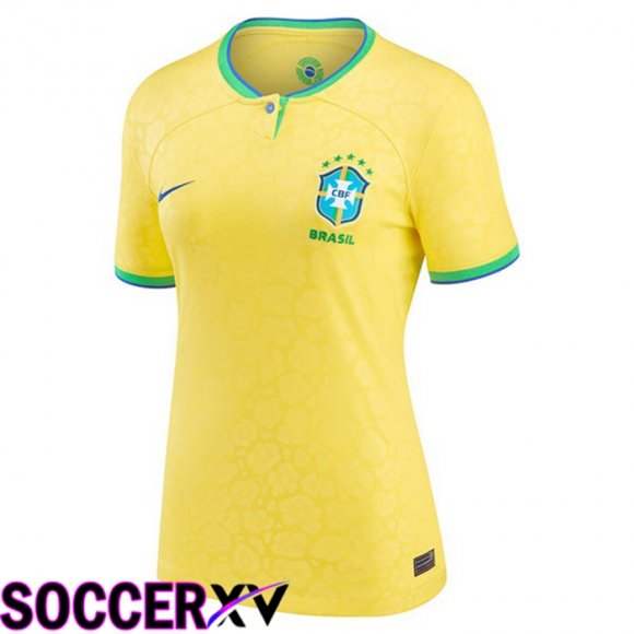 Brazil Womens Home Jersey Yellow World Cup 2022