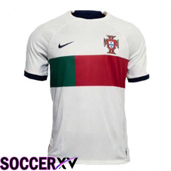 Portugal Womens Away Jersey White Red World Cup 2022