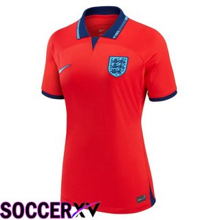 England Womens Away Jersey Red World Cup 2022