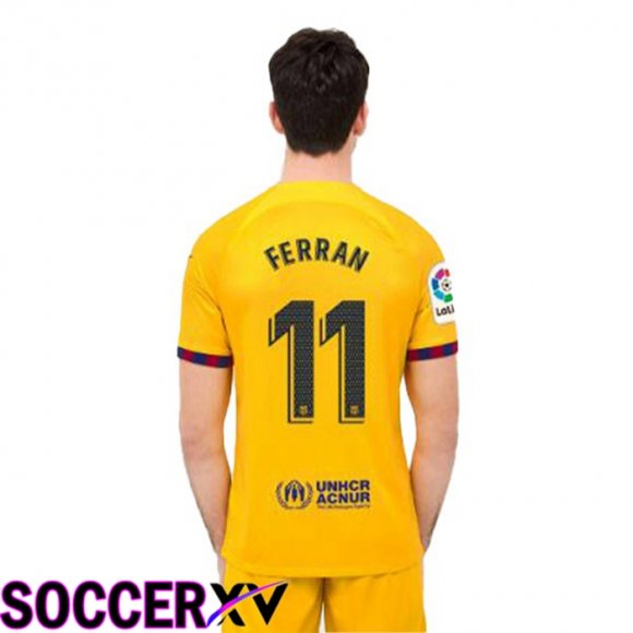 FC Barcelona (FERRAN 11) Soccer Jersey Fourth Yellow 2022/2023