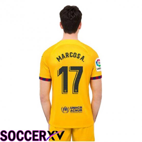 FC Barcelona (MARCOS A. 17) Soccer Jersey Fourth Yellow 2022/2023