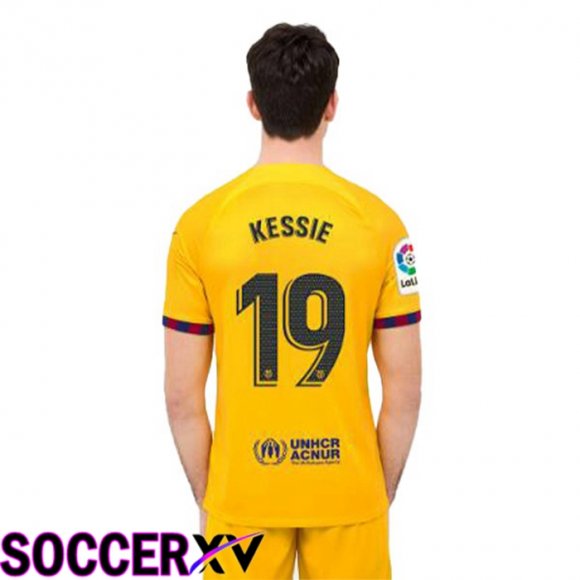 FC Barcelona (KESSIE 19) Soccer Jersey Fourth Yellow 2022/2023