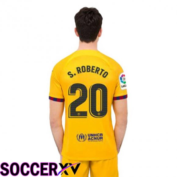 FC Barcelona (S. ROBERTO 20) Soccer Jersey Fourth Yellow 2022/2023