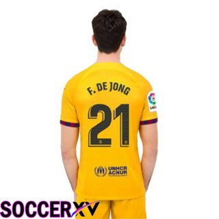 FC Barcelona (F. De JONG 21) Soccer Jersey Fourth Yellow 2022/2023