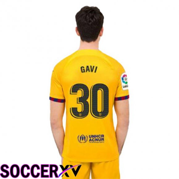 FC Barcelona (GAVI 30) Soccer Jersey Fourth Yellow 2022/2023