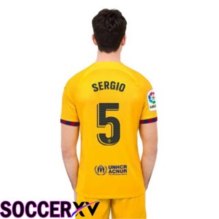 FC Barcelona (SERGIO 5) Soccer Jersey Fourth Yellow 2022/2023