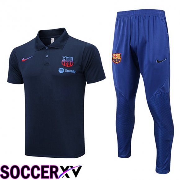 FC Barcelona Soccer Polo + Pants Royal Bluee 2023/2024