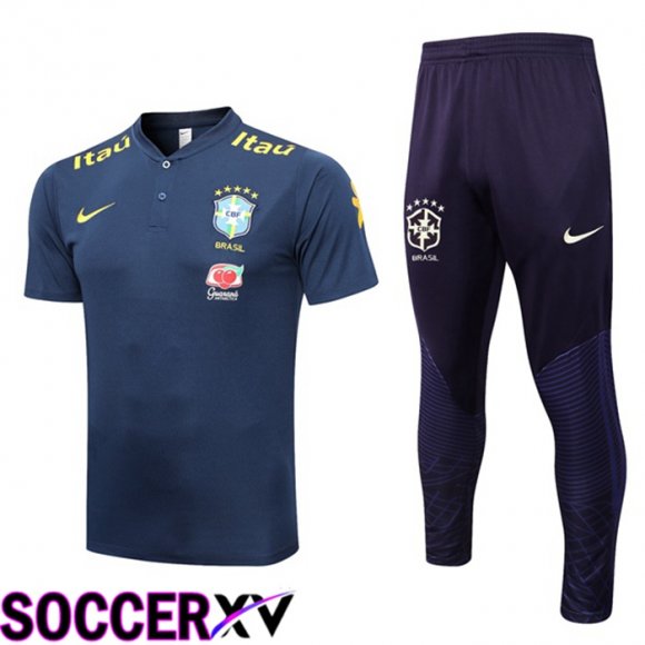 Brazil Soccer Polo + Pants Royal Bluee 2023/2024