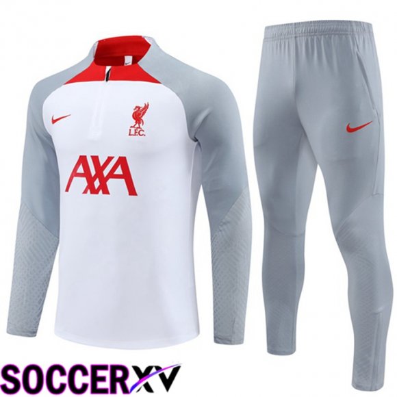 FC Liverpool Training Tracksuit Suit White Grey 2023/2024