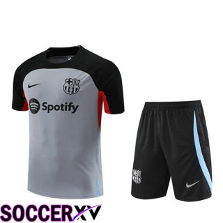 FC Barcelona Training T Shirt + Shorts Grey 2023/2024