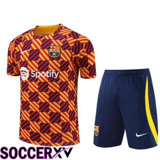 FC Barcelona Training T Shirt + Shorts Yellow 2023/2024