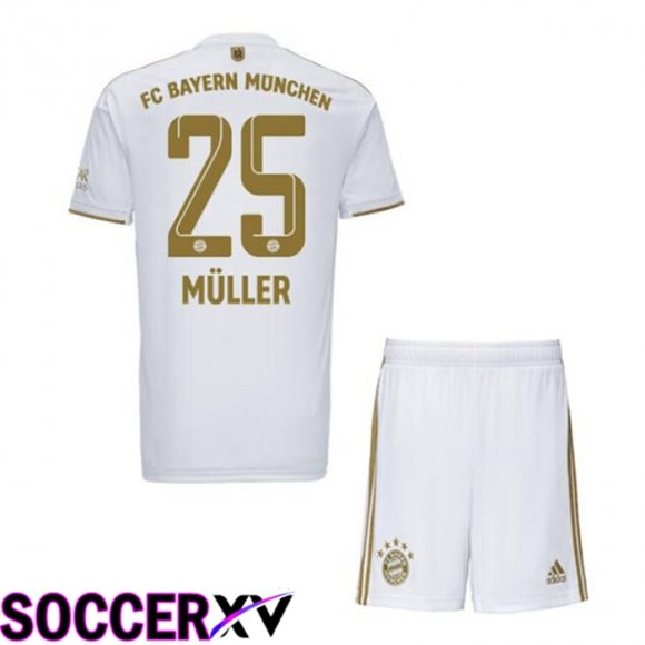 Bayern Munich (MÜLLER 25) Kids Away Jersey 2022/2023