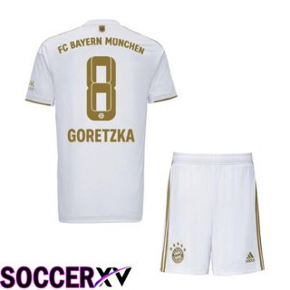 Bayern Munich (GORETZKA 8) Kids Away Jersey 2022/2023